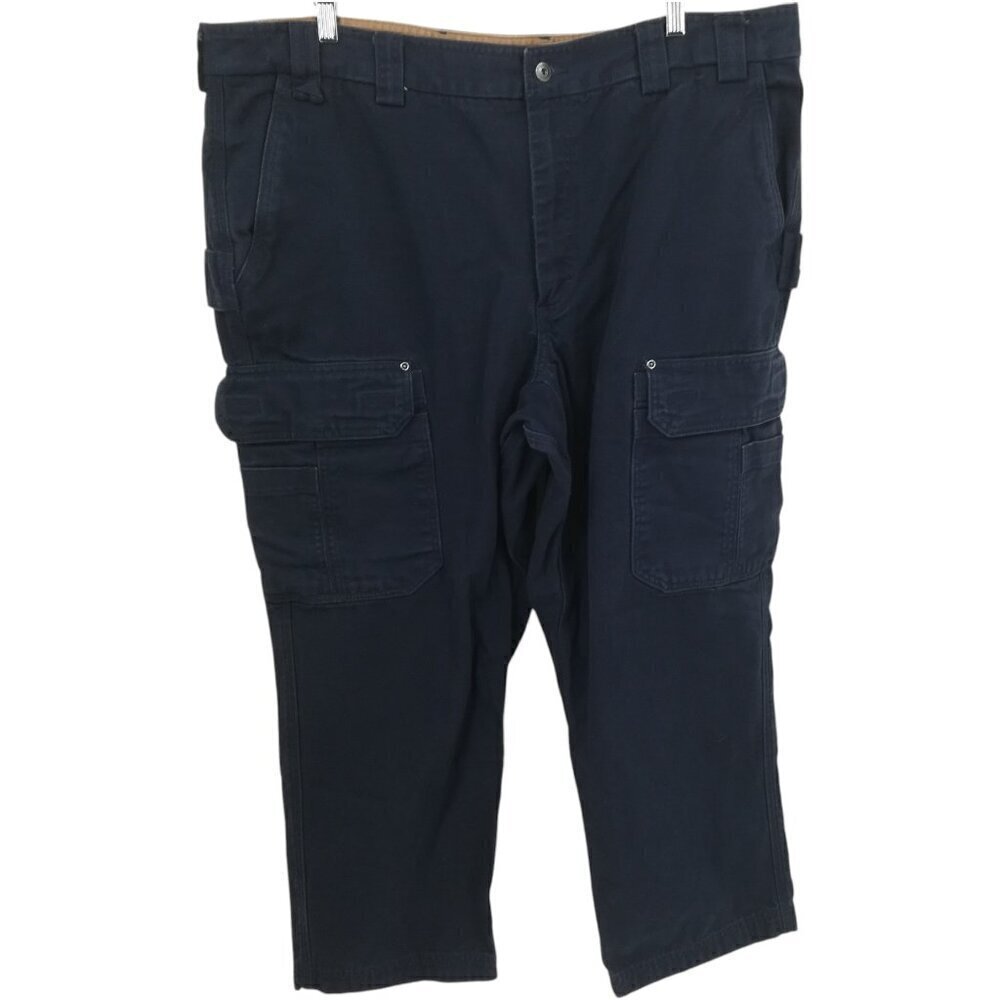 Duluth Trading Company Relaxed Fit Fire Hose Pants Size 44 x 30 Blue Cotton Work